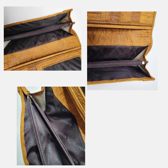 Elephant Genuine Leather Womens Wallet Credit Card Slots Zip Pocket item is Used - Picture 4 of 5